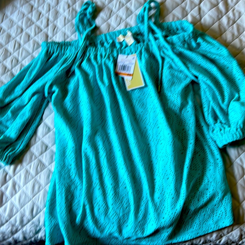 Off the shoulder teal top